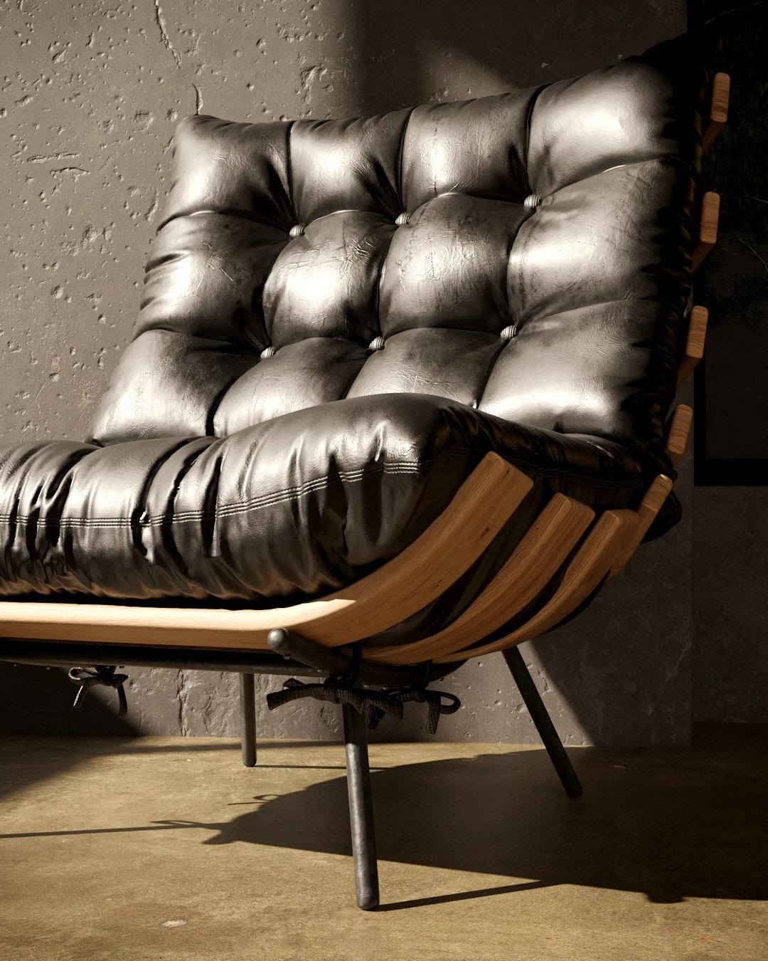 Costela armchair material and lighting study 2